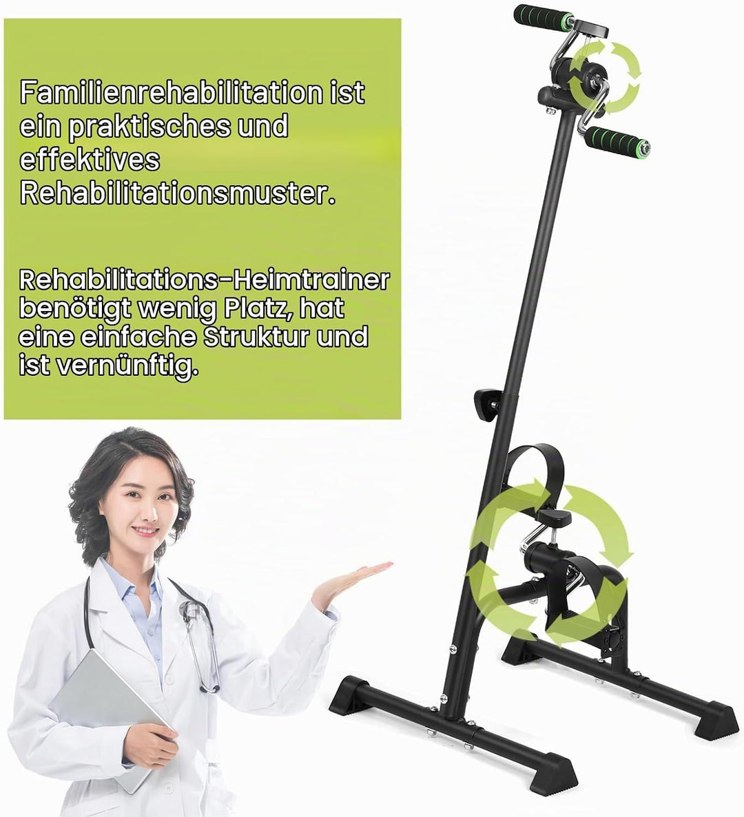 Pedaltrainer für Senioren, verstellbares Widerstandsfahrrad für Arm- und Beintraining, tragbares Phy