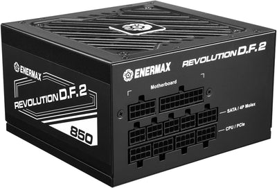Enermax Revolution D.F. 2 ATX Compact Gaming&Streaming PC Netzteil 850W 80Plus Gold (Semi-Modular, F
