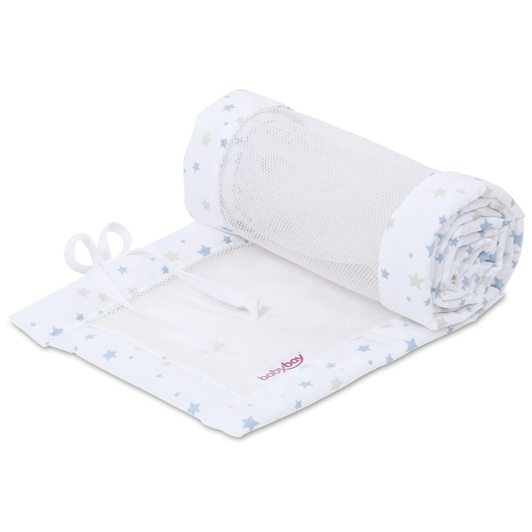 babybay Nestchen Mesh-Piqué passend für Modell Maxi, Boxspring und Comfort, weiss Sternemix sand/azu