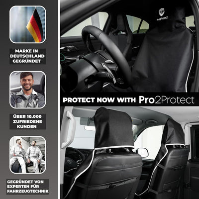 Pro2Protect [ Test SEHR GUT Autositzschoner Vordersitze | WASSERDICHT | 2er Set | Autositzbezüge,Sit