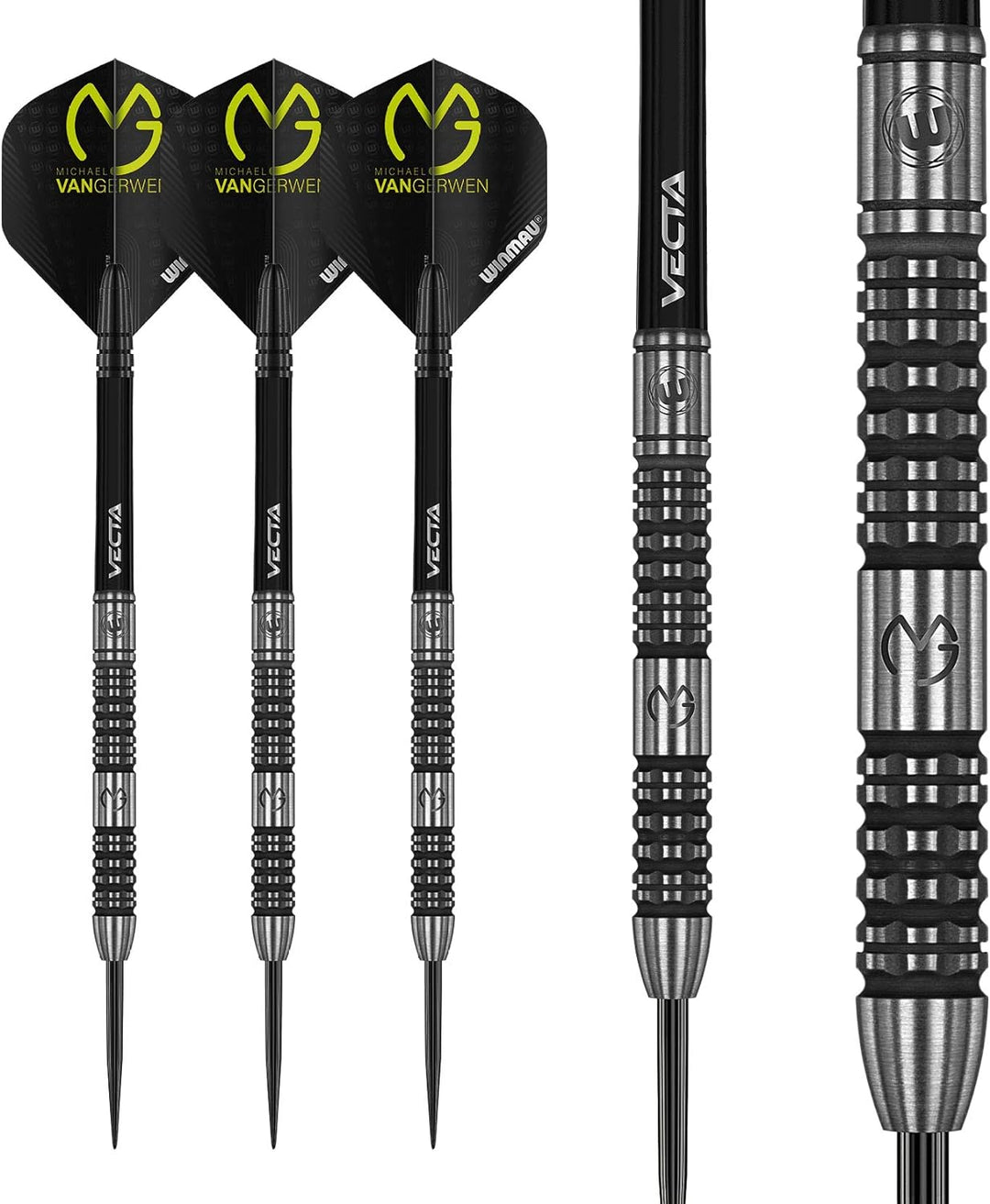 WINMAU Michael Van Gerwen MvG Absolute 22g Profi Wolfram Steeltip Dartpfeile Set mit Flights und Sch