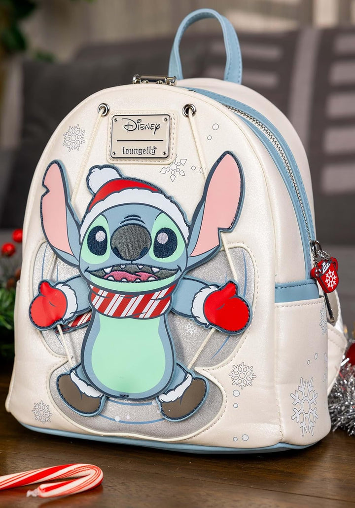 Disney Stitch Holiday Snow Angel Glitter Mini Rucksack, Weiss/opulenter Garten, Einheitsgrösse, Mini