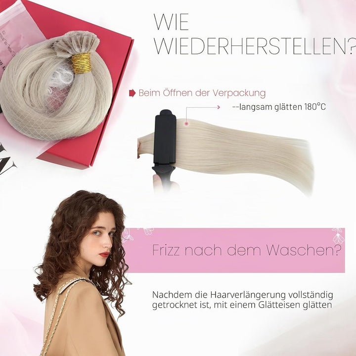 Moresoo Bonding Extensions Echthaar Blond 1g U Tip Extensions Echthaar Remy Keratin Hot Fusion Haarv