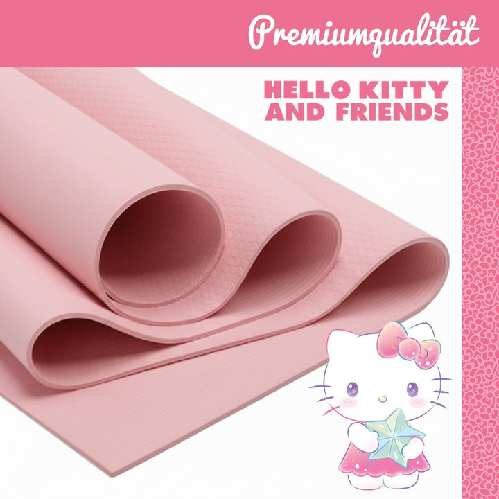 Hello Kitty Offiziell – Kinder Yoga- & Gymnastikmatte Hello Kitty (60 x 150 x 0,5 cm) – Sanrio Lizen