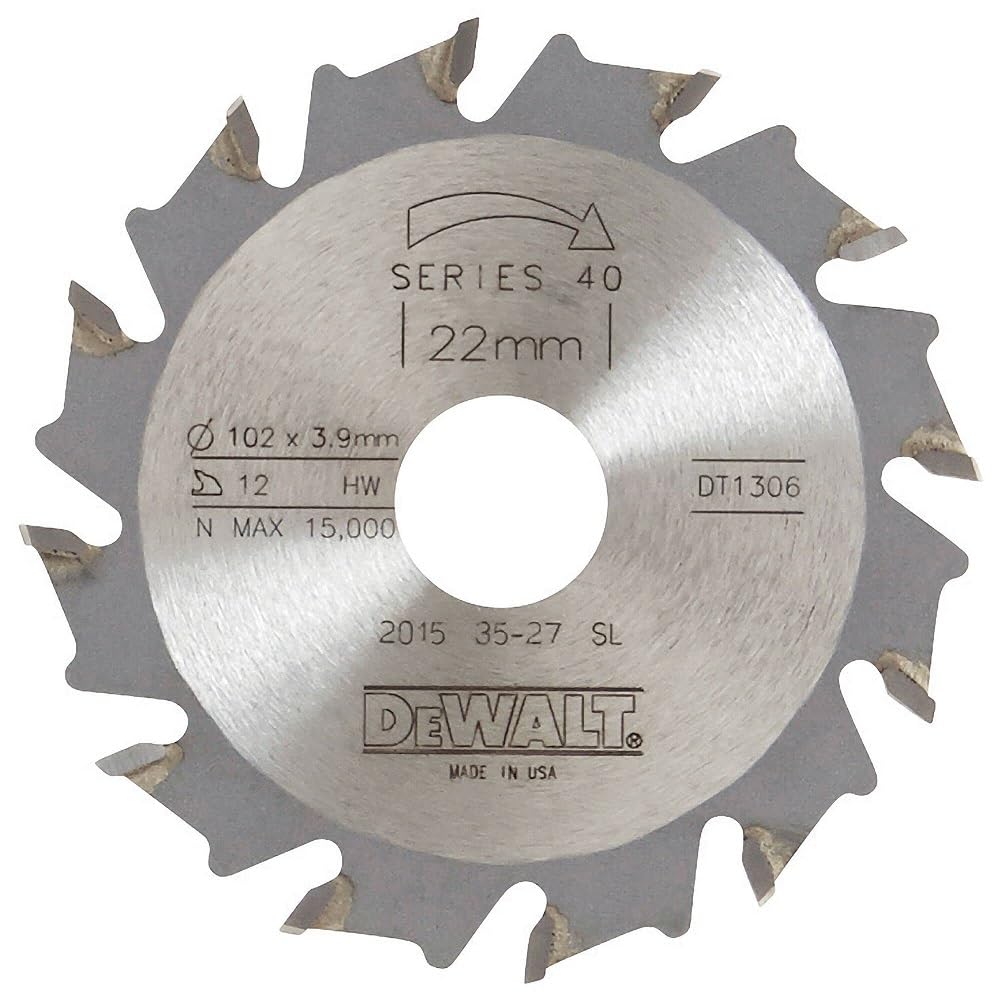 Dewalt Nutfräser HM (102/22/4 mm, 12 Zähne, für den Einsatz in Lamellendübelfräsen) DT1306-QZ