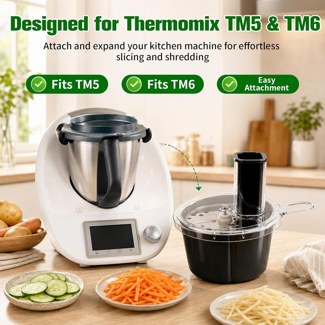 Gemüseschneider Kompatibel mit Thermomix TM5 TM6, Spiralschneider & Gemüsereibe, Küchenreibe, Edelst