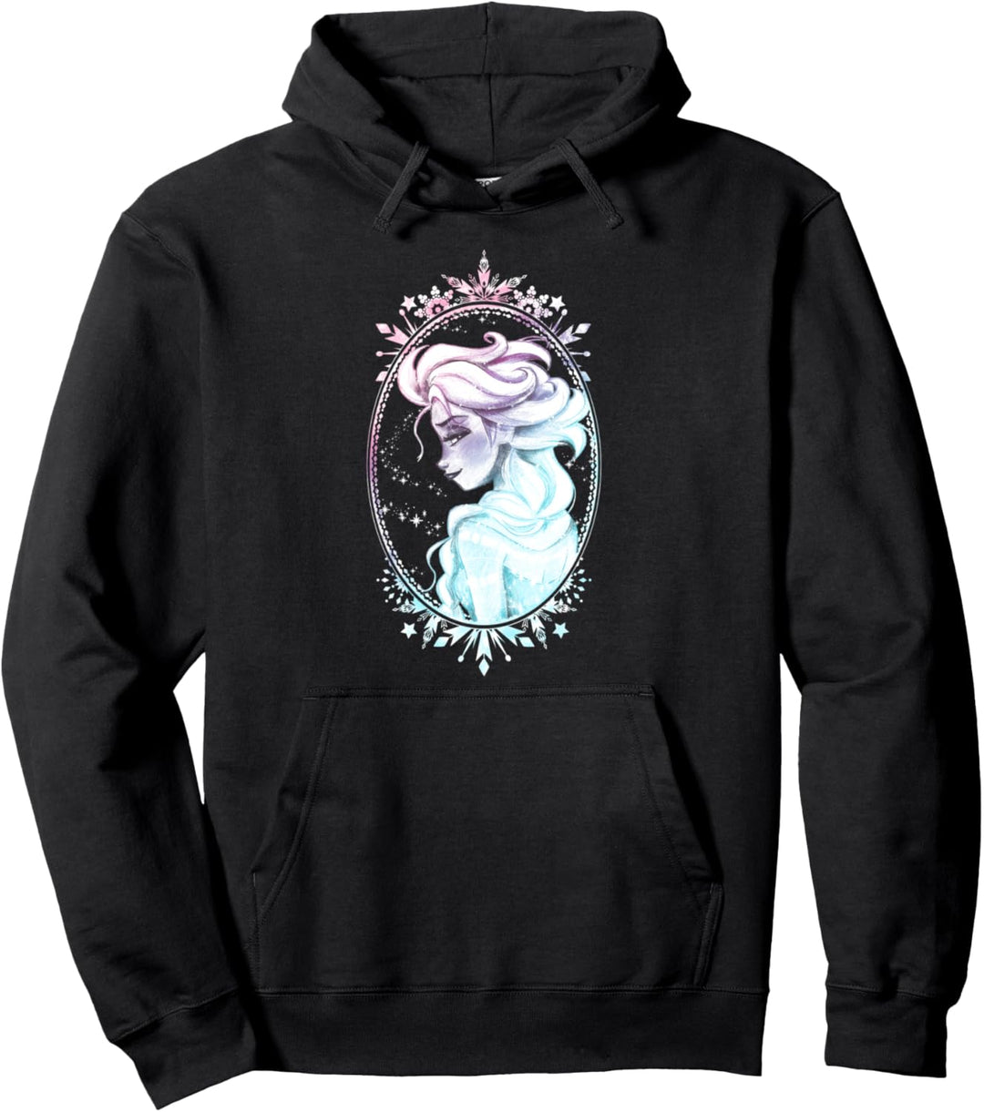 Disney Frozen Elsa Side Glance Framed In Winter Pullover Hoodie