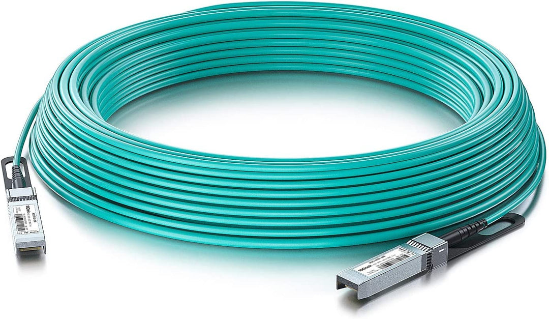 10Gtek 10GbE SFP+ AOC Kabel 20-Meter, 10GBASE Active Optical OM3 MMF Cable für Cisco, Ubiquiti UniFi
