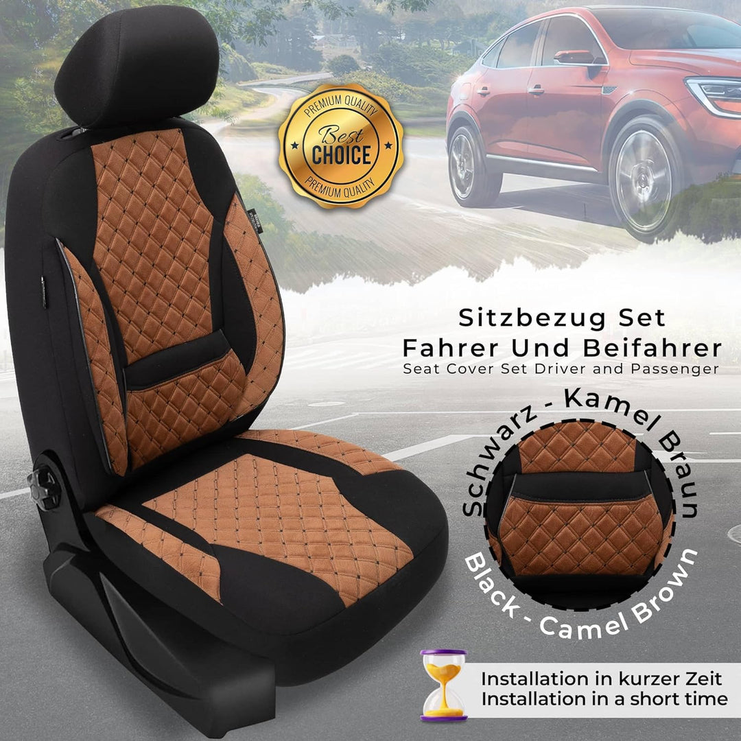 BREMER SITZBEZÜGE Mass Sitzbezüge Schonbezüge für Mercedes GLK X204 TK611 TK611 - Schokobraun / Schw