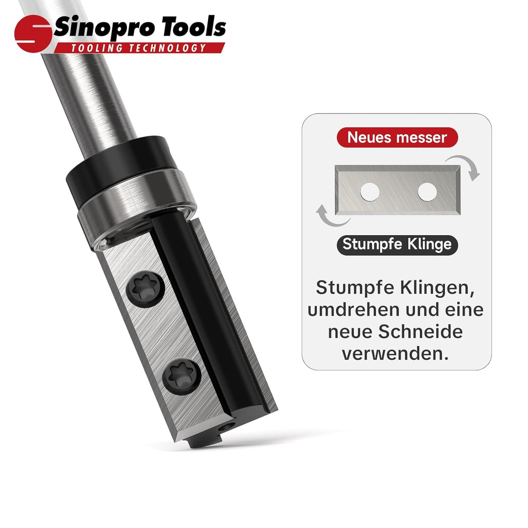 Sinoprotools Wendeplatten Bündigfräser HW – 8 mm Schaft, 16 mm Schneidendurchmesser, 30 mm Schneiden