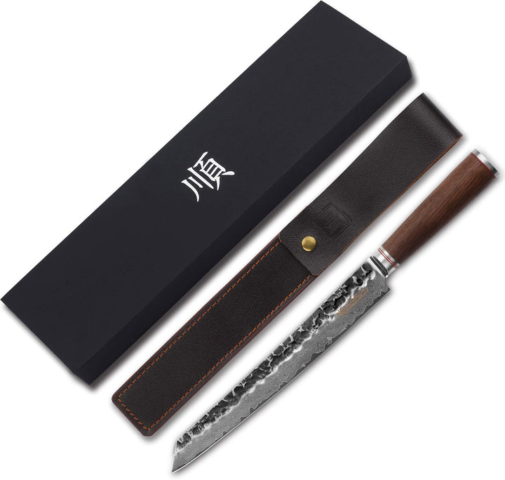 YOUSUNLONG Max Sujihiki Messer 11 Zoll japanisches Pro Carving Messer Damaststahl Ergonomisches Desi