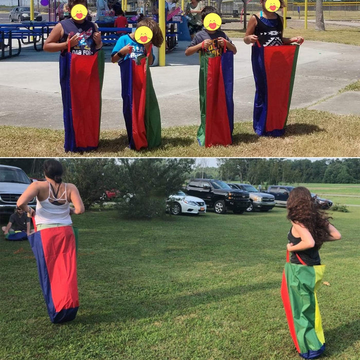 CWLAKON Outdoor Spiele Kindergeburtstag Partyspiele für Kinder Erwachsene, Sackhüpfen Säcke, Eierlau
