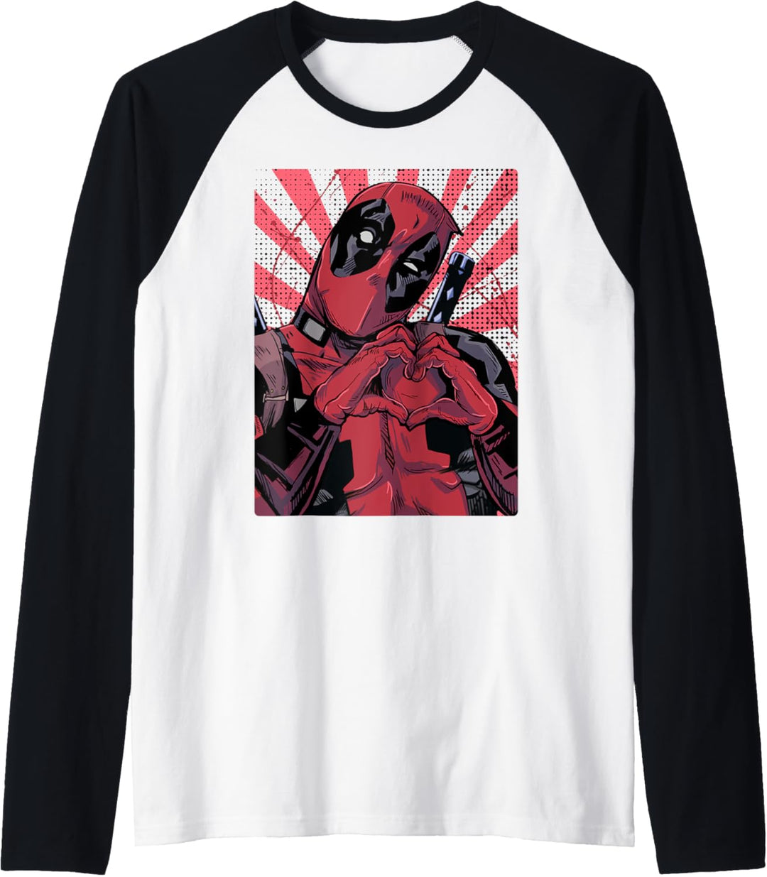 Marvel Deadpool Closed Hand Heart Raglan