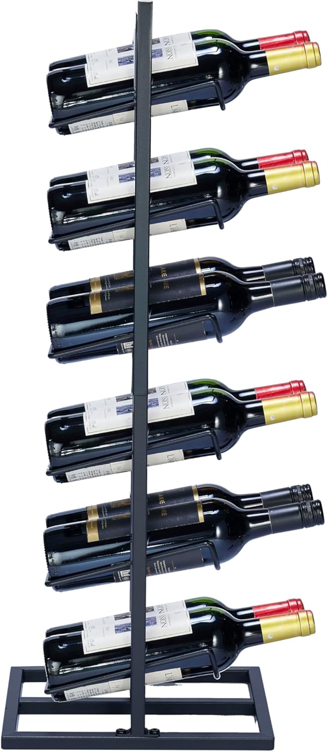 Weinregal für 12 Flaschen - Weinschrank - Weinflaschenhalter - Weinlagerung - Pulverbeschichteter St