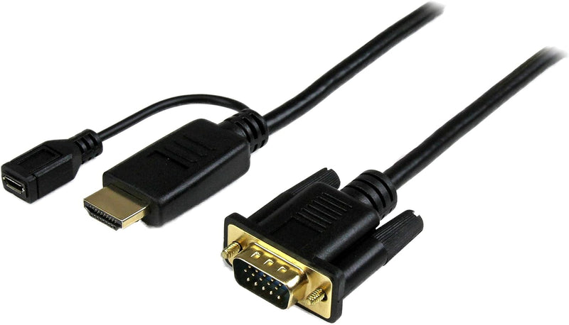 StarTech.com 90cm aktives HDMI auf VGA Konverter Kabel - HDMI zu VGA Adapter 0,9m - Schwarz - 1920x1