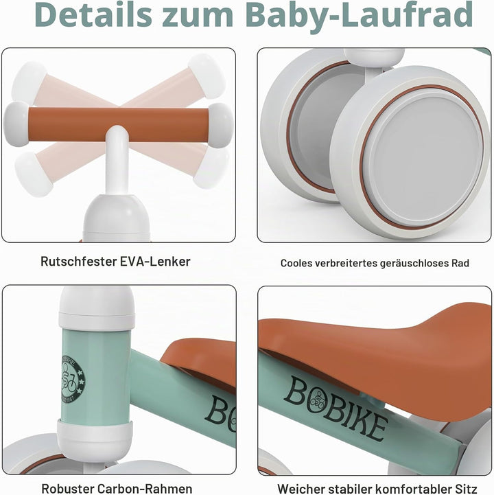 MHCYLION Kinder Laufrad ab 1 Jahr Balance Lauflernrad Spielzeug mit 4 Räder für 10-24 Monate Baby, E