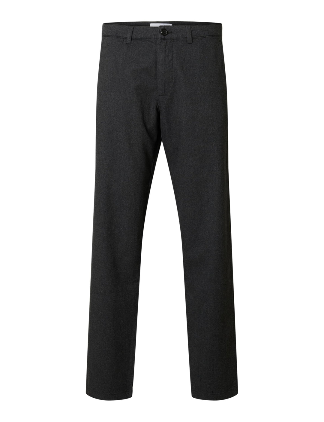 Selected Homme Male Chino 175 Slim Fit Brushed, Dark Grey/Detail:structure