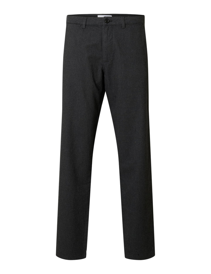 Selected Homme Male Chino 175 Slim Fit Brushed, Dark Grey/Detail:structure