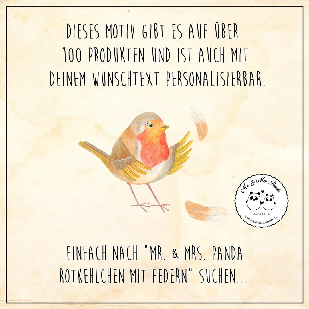 Mr. & Mrs. Panda Dose Rotkehlchen Federn - Geschenk, Vogel, Frischhaltedose, Vorratsbehälter, Lustig