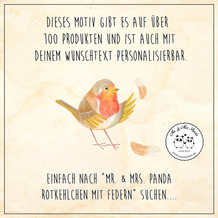 Mr. & Mrs. Panda Dose Rotkehlchen Federn - Geschenk, Vogel, Frischhaltedose, Vorratsbehälter, Lustig