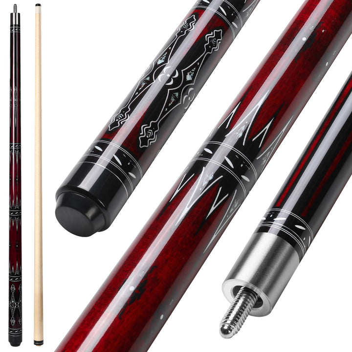 Billard Queue, 58'' 20oz Pool Queue mit PU Leather Tasche, Kanadischer Ahorn Pool Cue 13mm Spitzen f