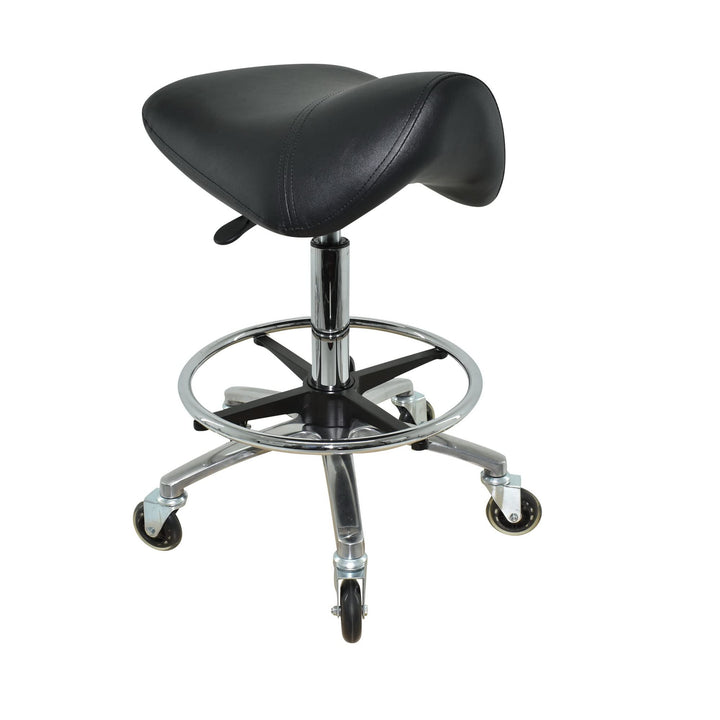 Premium Sattelhocker, Sattelstuhl für Rückenentlastung, Rollhocker höhenverstellbar von 55-75 cm mit