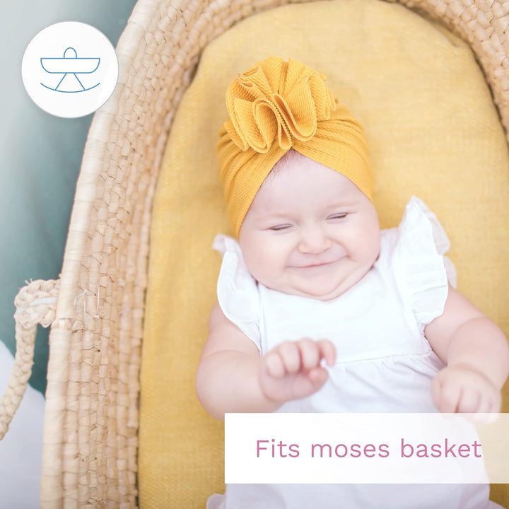 2X Jersey-Spannbettlaken für Babykörbe, oval, 100% Baumwolle (Haselnuss) Haselnussbraun Moses basket