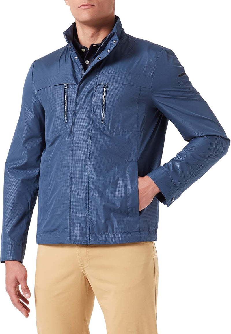 Geox Herren M Vincit Jacket 52 Moonlit Ocean/Check, 52 Moonlit Ocean/Check