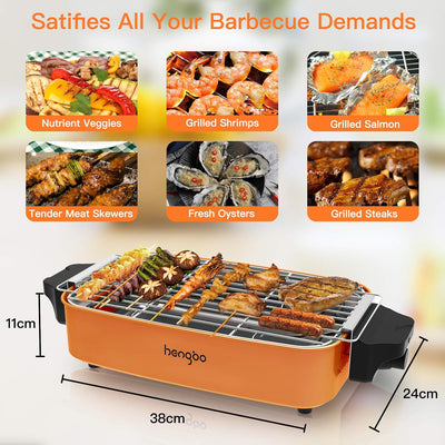 Tischgrill Elektrogrill für Balkon,BBQ Tischgrill Elektrisch für 4 – 6 Personen Balkon Innen Party m