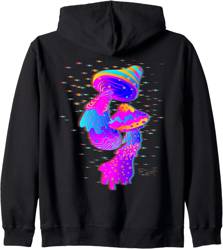 Trippy Glitch Psychedelische Pilze Kapuzenjacke