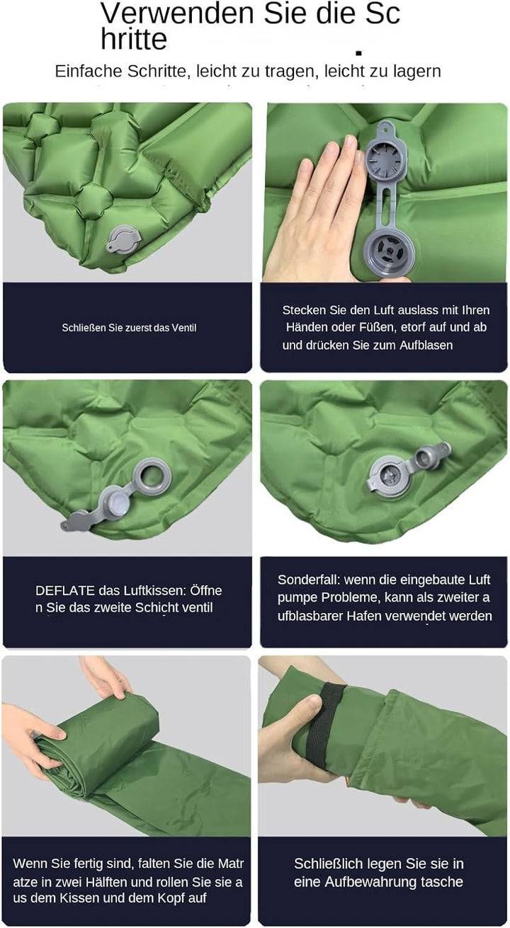 Campingbett - 2-Personen LuftkissenMit Kopfkissen | Leichtes &amp; Kompaktes Outdoor Zubehör Für Camping