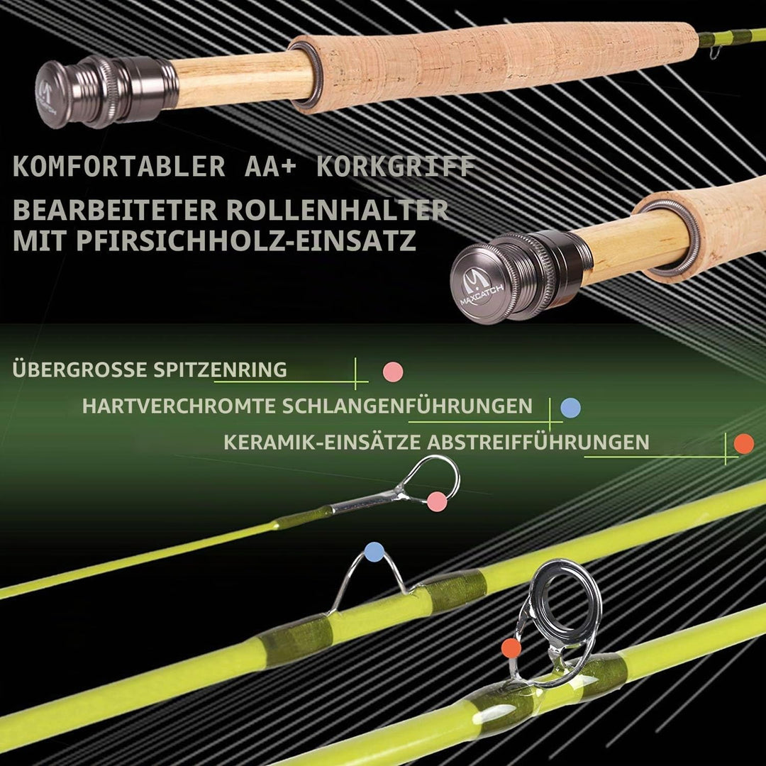 MAXIMUMCATCH Ultra-lite Fliegenrute Bach Panfish/Forelle Fischen in 6’/6’6’’/7’/7’6’’, 1/2/3 wt Ultr