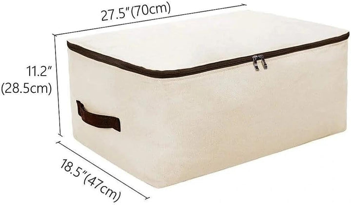 2er-Pack, grosse weiche Baumwoll-Leinwand-Aufbewahrungstaschen für Kleidung, Pullover, Bettwäsche, D