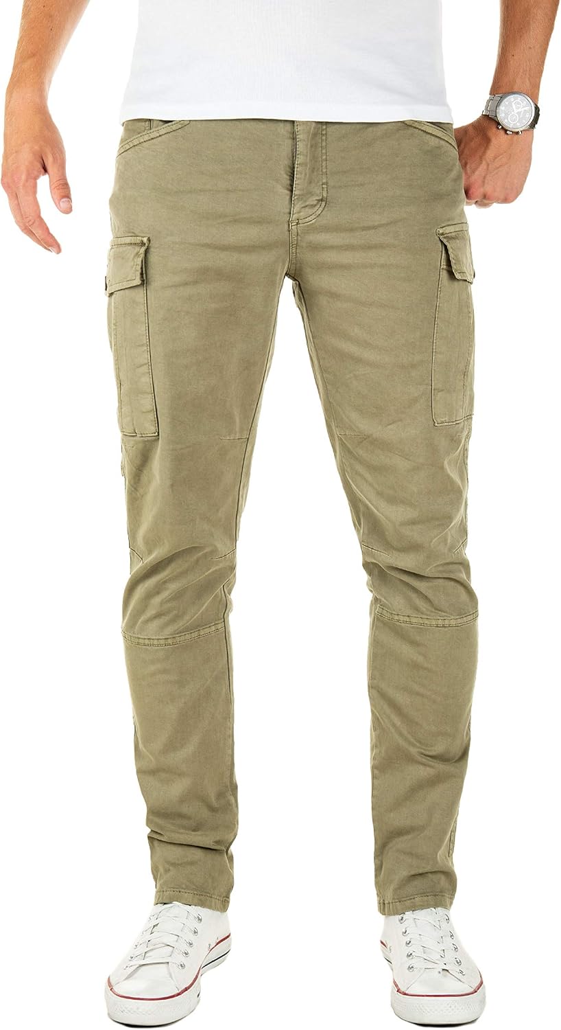Yazubi Jayden - Herren Cargo Hose - Baumwoll Cargo Jeans 28W / 30L Grün (Dusky Green 170517), 28W /