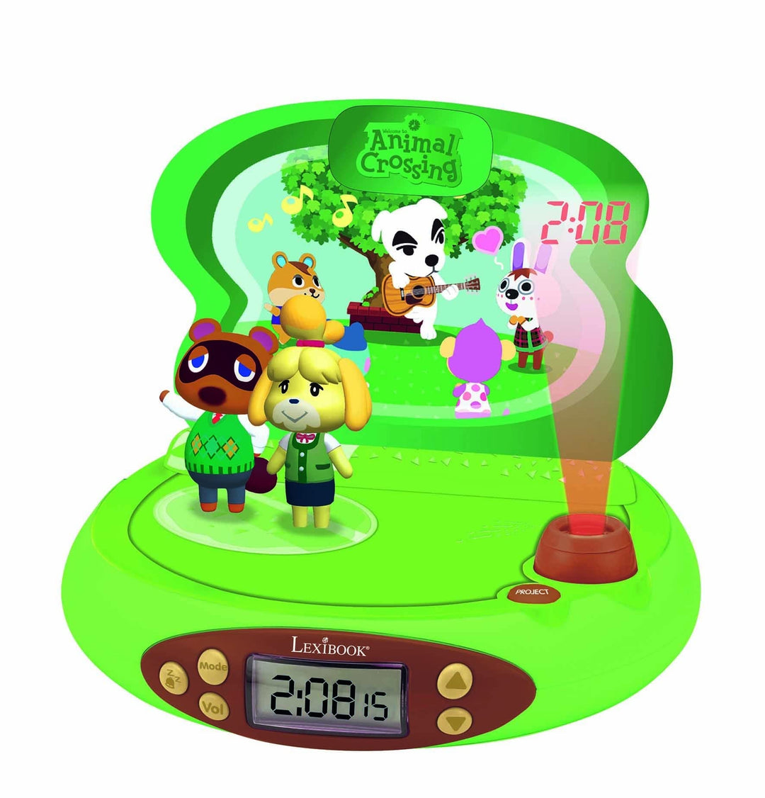 Lexibook, Animal Crossing, Projektorwecker für Kinder, Nachtlicht und Zeitprojektion an die Decke, S