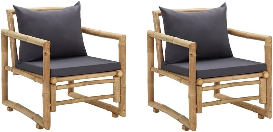 vidaXL 2X Gartenstuhl mit Kissen Gartensessel Gartenmöbel Stuhl Sessel Stühle Balkonstuhl Gartenstüh