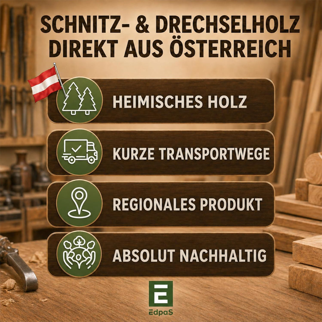 EdpaS Erlenholz Schnitzholz Set 10 Stück in 3 Grössen Erle zum schnitzen | Erlenholz-Rohlinge zum Sc