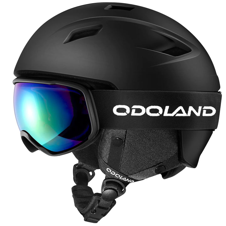 Odoland Skihelm und Skibrille Set Snowboardhelm mit Snowboardbrille für Damen und Herren Ski Goggles