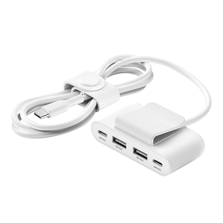 Belkin 4-Port USB-Splitter mit 2-m-Kabel, 2 USB-C- und 2 USB-A-Ports, USB-Adapter mit 30 W Leistung,