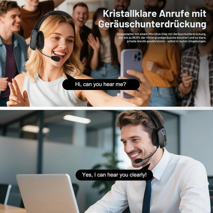 ShinePick PC-Kopfhörer mit Mikrofon – Bluetooth-Ohrhörer, geräuschunterdrückende Mono-Kopfhörer, wie