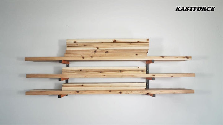 KASTFORCE KF1004 Holzregal 3-stufiges System 50 kg pro Ebene mit langlebigen Blechschrauben, Holzreg