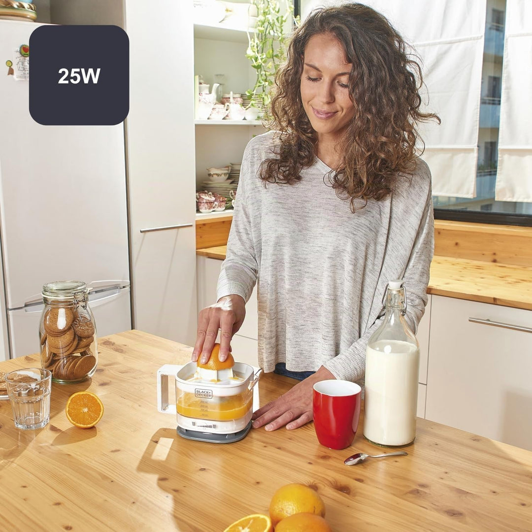 Black+Decker - BXCJ25E Zitruspresse, 25, Kunststoff, 350 milliliters, Weiss 350ml weiss, 350ml weiss