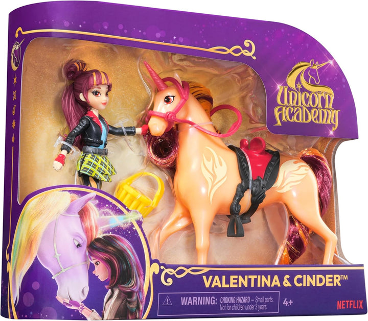 Unicorn Academy Valentina und Einhorn Cinder Set - ca. 12 cm grosse Originalfiguren zur beliebten Ne