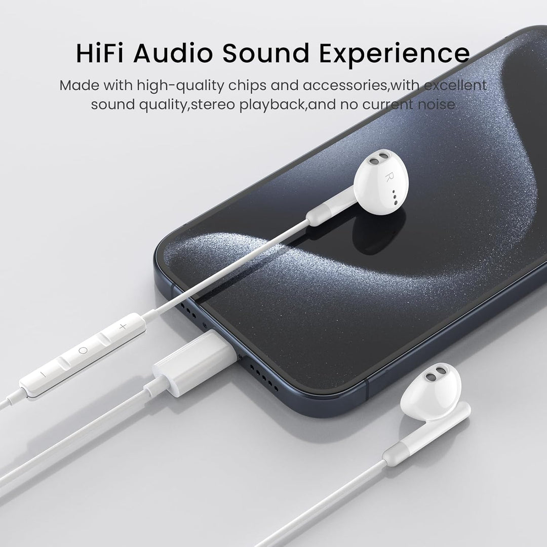 USB C Kopfhörer für iPhone 17 Air 16 15 Plus Pro Max iPad Pro In-Ear Kopfhörer mit Kabel USB C, Mikr