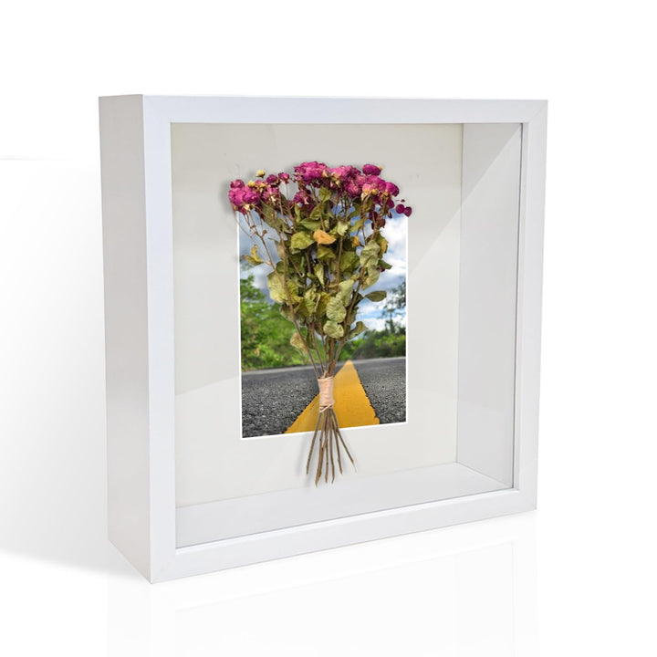3D Bilderrahmen zum Befüllen Tiefer 5cm, Holz-Schattenbox 21,6x21,6 cm, Objektrahmen für Wand & Desk