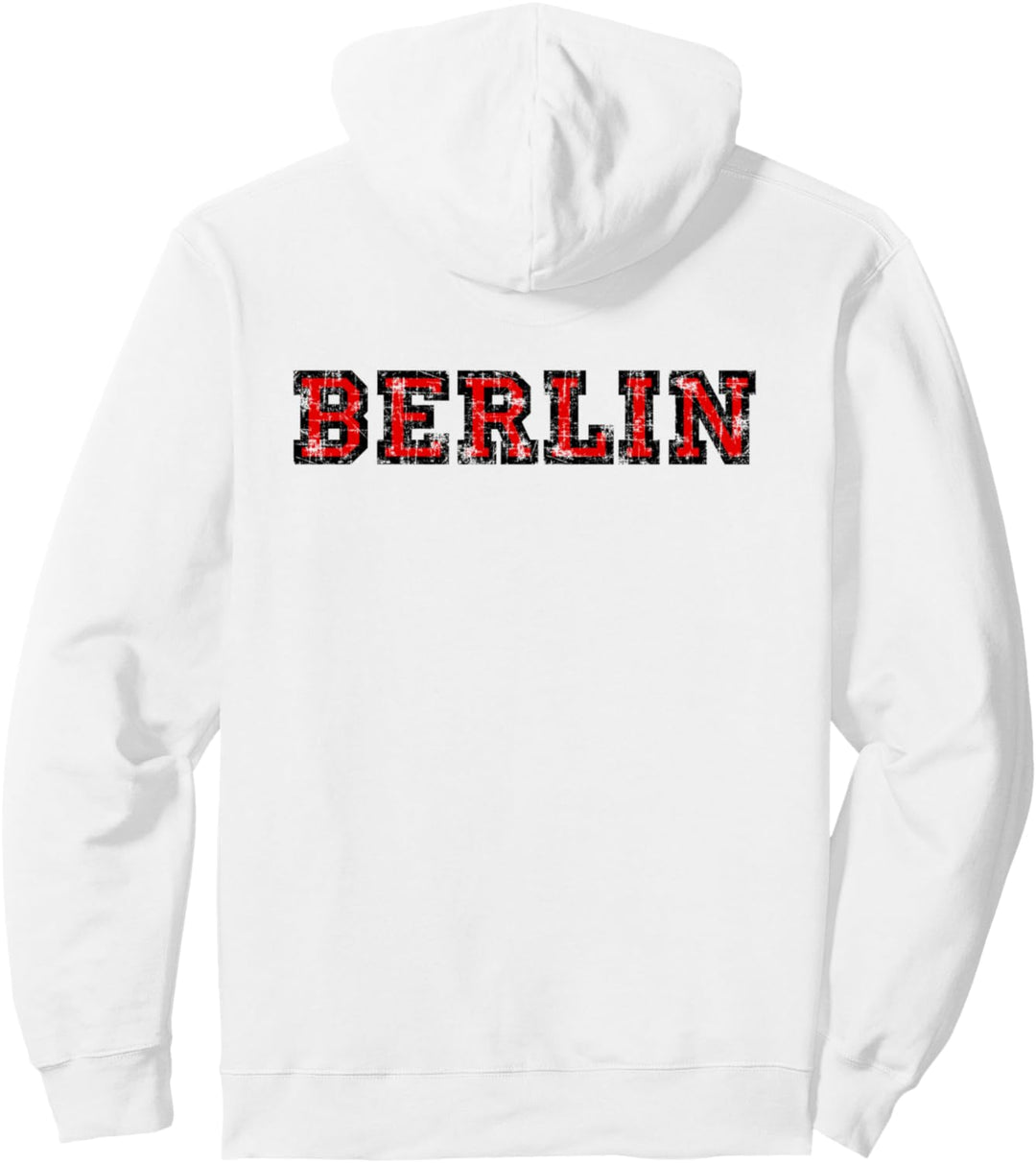 Vintage Berlin (Schwarz/Rot) Berlin Pullover Hoodie