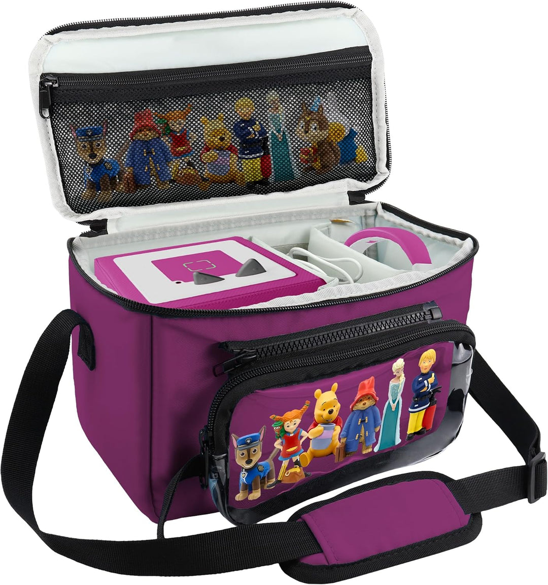 Tasche für Toniebox Hörfiguren Tragetasche für Tigerbox Touch Tigerkarten, Beere Transporttasche für