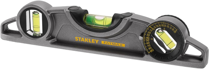 Stanley FatMax Pro Torpedo-Wasserwaage, Aluminium (magnetisch, 25 cm Länge, horizontale/vertikale/45