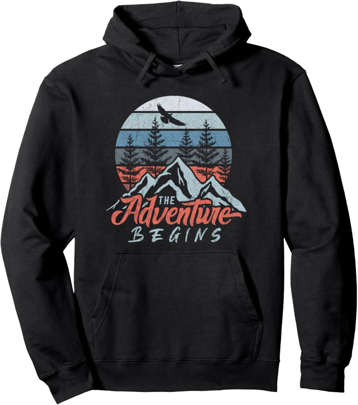 Das Abenteuer beginnt mit dem Wandern im Freien Pullover Hoodie