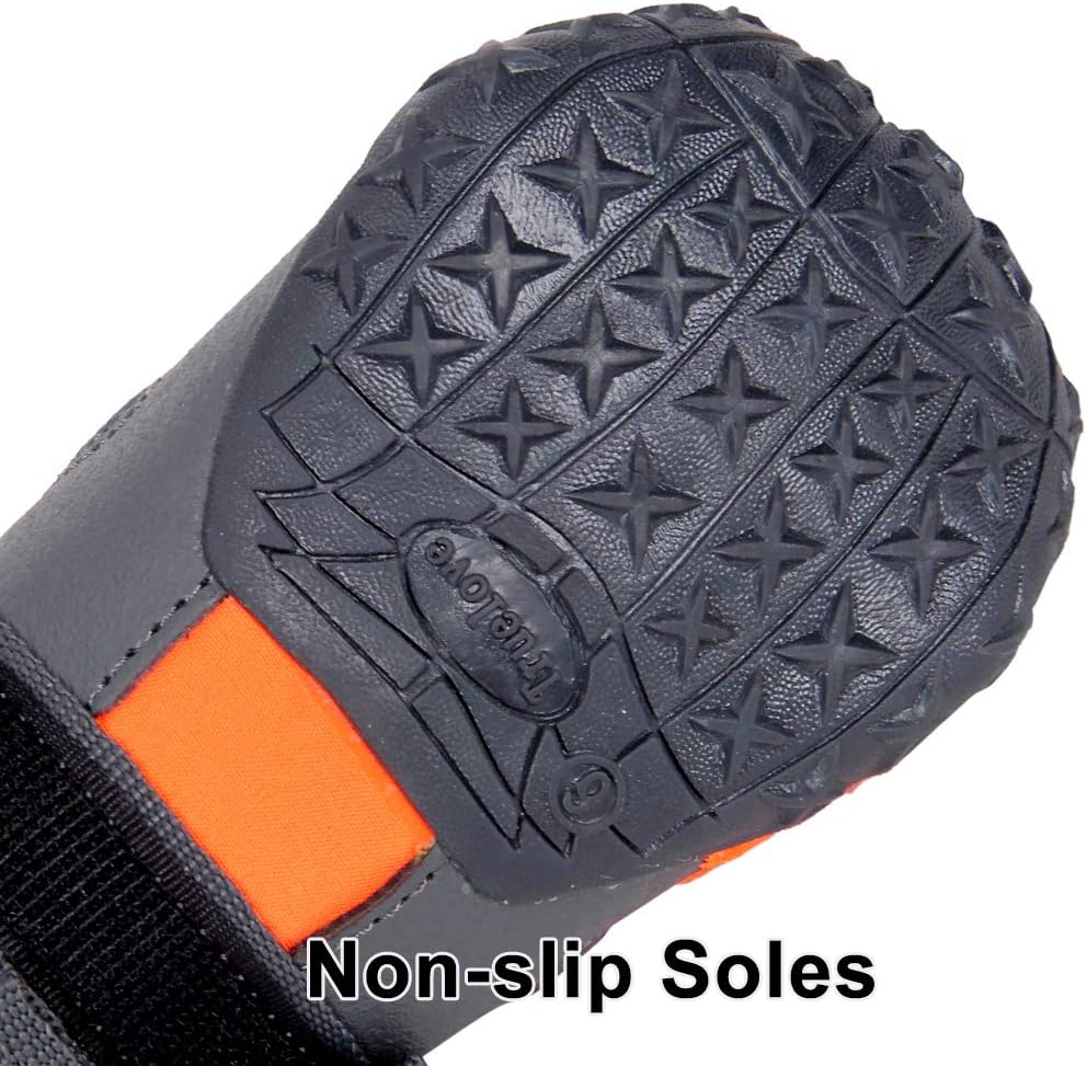 MOKCCI Truelove Pfotenschutz Hundestiefel,Wasserdicht Hundeschuhe mit Reflektierenden Riemen für Kle